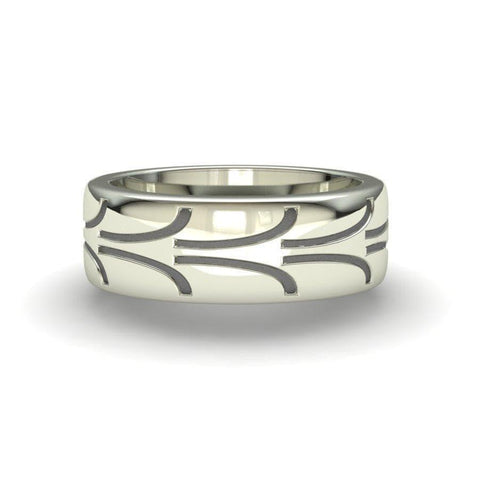 Sakcon Jewelers Ring Sterling Silver Fantasy Street Tire-8 Tread Ring