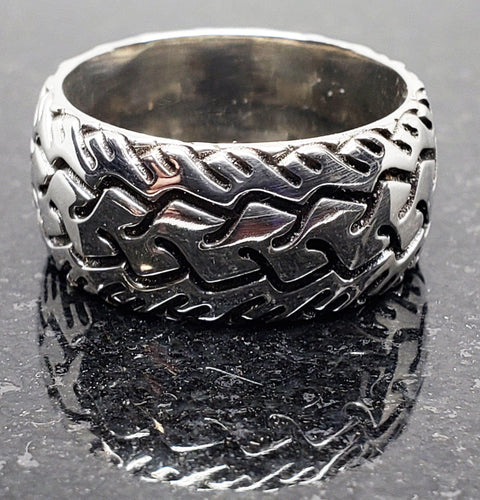 Sakcon Jewelers Ring Sterling Silver Street Bike 3-10mm Motorcycle Tire Tread Ring
