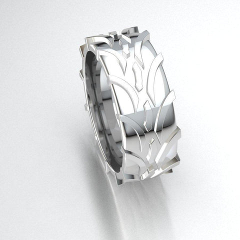Sakcon Jewelers Ring Sterling Silver Tractor Tire Ring-3-10mm