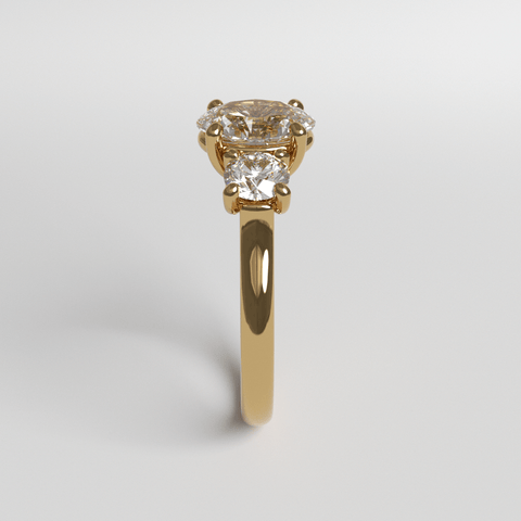 Sakcon Jewelers Ring Zoey Moissanite & Chatham Created Sapphire 3-Stone Engagement Anniversary Ring