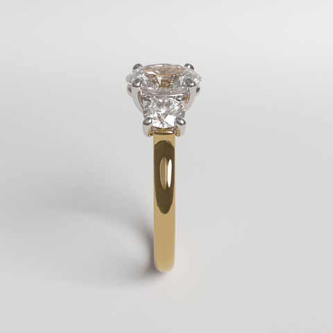 Sakcon Jewelers Ring Zoey Moissanite & Chatham Created Sapphire 3-Stone Engagement Anniversary Ring
